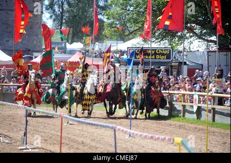 Ritterturnieren am Camp Bestival Dorset 29.07.2012 Stockfoto