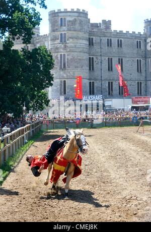 Ritterturnieren am Camp Bestival Dorset 29.07.2012 Stockfoto