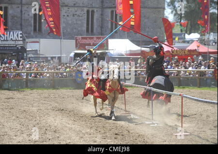 Ritterturnieren am Camp Bestival Dorset 29.07.2012 Stockfoto