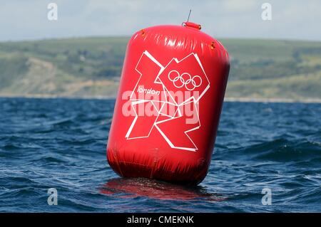 Olympisches Segeln, Aktion während der London 2012 Olympische Spiele bei Weymouth & Portland Veranstaltungsort, Dorset, England, UK.  30. Juli 2012 Bild: DORSET MEDIENDIENST Stockfoto