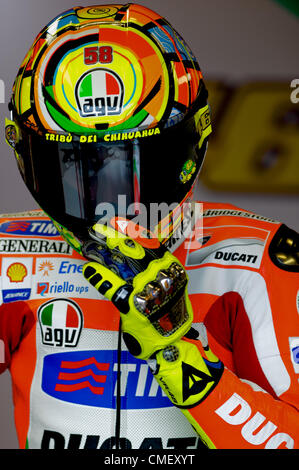 29. Juli 2012 - Monterey, Kalifornien, USA - Ducati Team Fahrer VALENTINO ROSSI Italiens (#46) vor Sonntag des Red Bull U.S. Grand Prix. (Kredit-Bild: © Scott Beley/ZUMAPRESS.com) Stockfoto