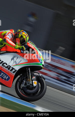 29. Juli 2012 - Monterey, Kalifornien, USA - Ducati Team Fahrer VALENTINO ROSSI von Italien (#46) während am Sonntag Red Bull U.S. Grand Prix. (Kredit-Bild: © Scott Beley/ZUMAPRESS.com) Stockfoto