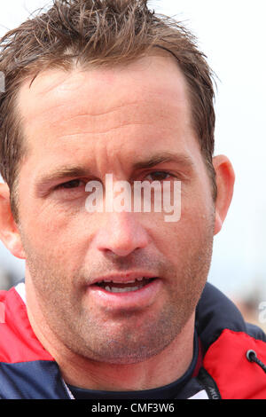 31.07.2012. Weymouth, England.  Mitglieder der britischen Sailing Team Olympische Spiele 2012 Ben Ainslie Stockfoto