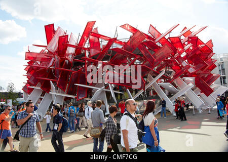 Coca Cola Beatbox an einem sonnigen Tag im Olympic Park, London 2012 Olympic Games Website, Stratford London E20 UK, Stockfoto