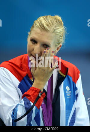 REBECCA ADLINGTON weint am CER Großbritannien STRATFORD LONDON ENGLAND 3. August 2012 Stockfoto