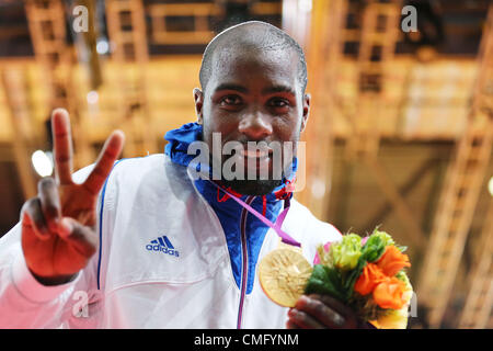 Teddy Riner (FRA), 3. August 2012 - Judo: Männer + 100 kg Medaillenvergabe bei ExCeL in London 2012 Olympische Spiele in London, Vereinigtes Königreich.  (Foto von Daiju Kitamura/AFLO SPORT) [1045] Stockfoto