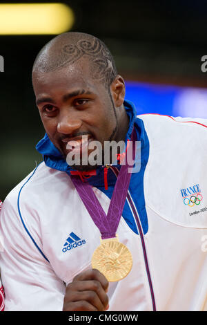 Teddy Riner (FRA), 3. August 2012 - Judo: Männer + 100 kg Medaillenvergabe bei ExCeL in London 2012 Olympische Spiele in London, Vereinigtes Königreich.   (Foto von Enrico Calderoni/AFLO SPORT) [0391] Stockfoto