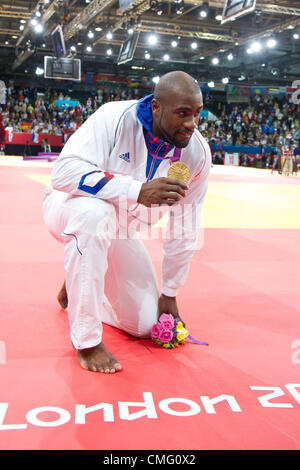 Teddy Riner (FRA), 3. August 2012 - Judo: Männer + 100 kg Medaillenvergabe bei ExCeL in London 2012 Olympische Spiele in London, Vereinigtes Königreich.   (Foto von Enrico Calderoni/AFLO SPORT) [0391] Stockfoto