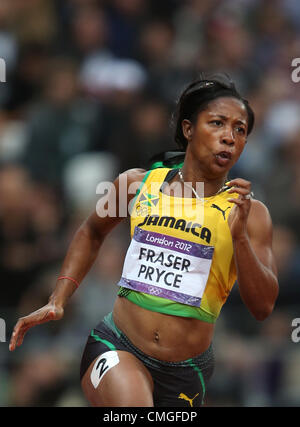 SHELLY-ANN FRASER-PRYCE 2012 OLYMPISCHE SPIELE Stockfoto