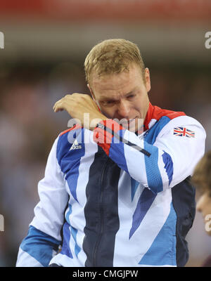 CHRIS HOY Großbritannien STRATFORD LONDON ENGLAND 7. August 2012 Stockfoto