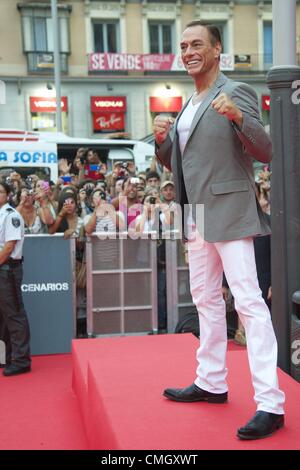 8. August 2012 - Madrid, Spanien - belgischen Schauspieler Jean-Claude Van Damme besucht "The Expendables 2" Premiere im Callao Kino in Madrid (Credit-Bild: © Jack Abuin/ZUMAPRESS.com) Stockfoto