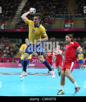 Dänemark V Schweden Olympia HANDBALL STRATFORD LONDON ENGLAND 8. August 2012 Stockfoto