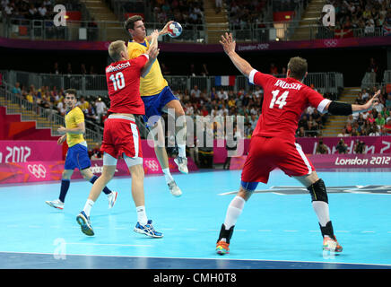 Dänemark V Schweden Olympia HANDBALL STRATFORD LONDON ENGLAND 8. August 2012 Stockfoto