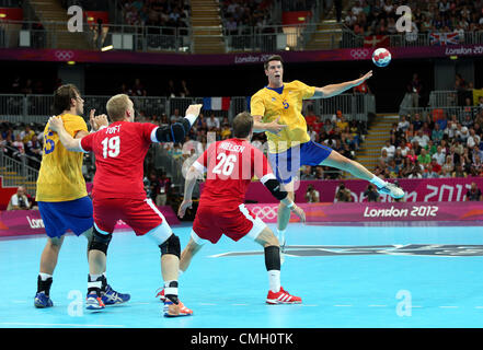 Dänemark V Schweden Olympia HANDBALL STRATFORD LONDON ENGLAND 8. August 2012 Stockfoto