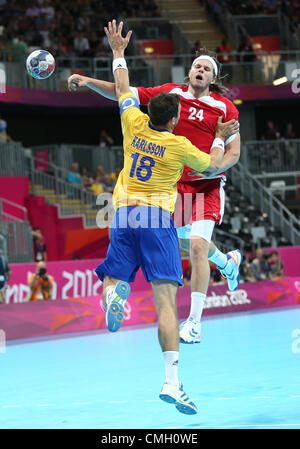 Dänemark V Schweden Olympia HANDBALL STRATFORD LONDON ENGLAND 8. August 2012 Stockfoto