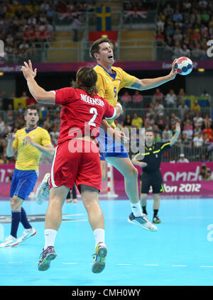 Dänemark V Schweden Olympia HANDBALL STRATFORD LONDON ENGLAND 8. August 2012 Stockfoto