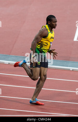 8. August 2012. Yohan Blake (JAM) im Wettbewerb mit den Herren 200m Halbfinale bei den Olympischen Sommerspielen 2012 in London Stockfoto