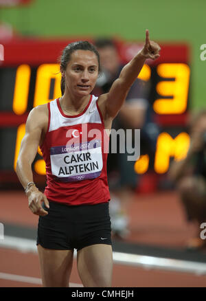 10. August 2012. ASLI CAKIR ALPTEKIN Türkei LONDON 2012 Olympische Spiele, Frauen 1500M Finale STRATFORD, LONDON, ENGLAND 10. August 2012 DIC9253 Stockfoto