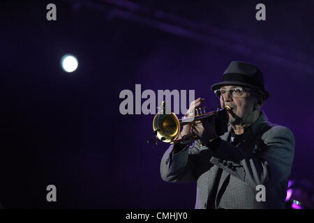 Danzig, Polen 11. August 2012 Solidarität des Arts Festival.   Tomasz Stanko tritt während der "Raum der Freiheit: Stanko + Open-Air-Jazz-Show". Stockfoto