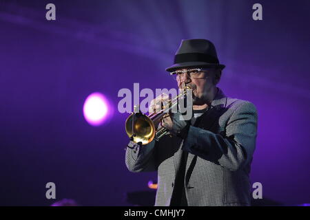 Danzig, Polen 11. August 2012 Solidarität des Arts Festival.   Tomasz Stanko tritt während der "Raum der Freiheit: Stanko + Open-Air-Jazz-Show". Stockfoto