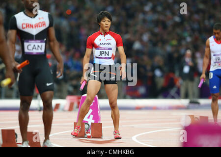 Ryota Yamagata (JPN), 11. August 2012 - Leichtathletik: Männer 4x100m Staffel Finale im Olympiapark - Olympia-Stadion in London 2012 Olympische Spiele in London, Vereinigtes Königreich.  (Foto von YUTAKA/AFLO SPORT) [1040] Stockfoto