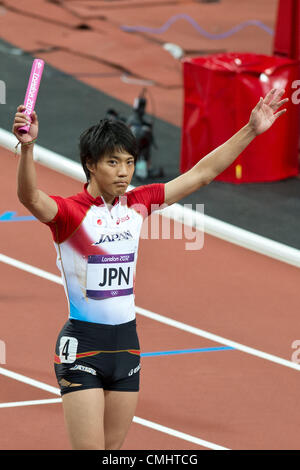 Ryota Yamagata (JPN), 11. August 2012 - Leichtathletik: Ryota Yamagata Japan bereitet vor konkurrieren die Männer 4x100m Staffel Finale von London 2012 Olympische Spiele im Olympiastadion in London, Vereinigtes Königreich. (Foto von Enrico Calderoni/AFLO SPORT) [0391] Stockfoto