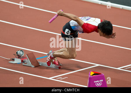 Ryota Yamagata (JPN), 11. August 2012 - Leichtathletik: Ryota Yamagata Japan beginnt die Männer 4x100m Staffel Finale von London 2012 Olympische Spiele im Olympiastadion in London, Vereinigtes Königreich. (Foto von Enrico Calderoni/AFLO SPORT) [0391] Stockfoto