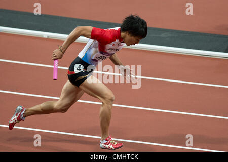 Ryota Yamagata (JPN), 11. August 2012 - Leichtathletik: Ryota Yamagata Japan beginnt die Männer 4x100m Staffel Finale von London 2012 Olympische Spiele im Olympiastadion in London, Vereinigtes Königreich. (Foto von Enrico Calderoni/AFLO SPORT) [0391] Stockfoto