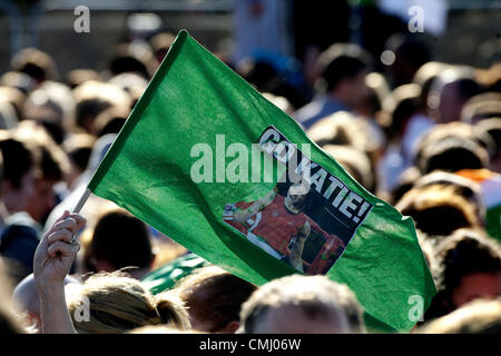 13. August 2012 - Katie Taylor Gold Olympiasieger im Leichtgewicht Boxen Frauen bei ihrer Heimkehr in Bray, Wicklow, Irland Dublin Stockfoto