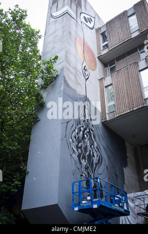 "Bristol, UK. Freitag, 17. August 2012. "See No Evil" street Art Event in Nelson Street, Bristol." Stockfoto