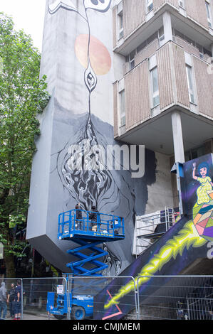 "Bristol, UK. Freitag, 17. August 2012. "See No Evil" street Art Event in Nelson Street, Bristol." Stockfoto