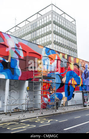 "Bristol, UK. Freitag, 17. August 2012. "See No Evil" street Art Event in Nelson Street, Bristol." Stockfoto