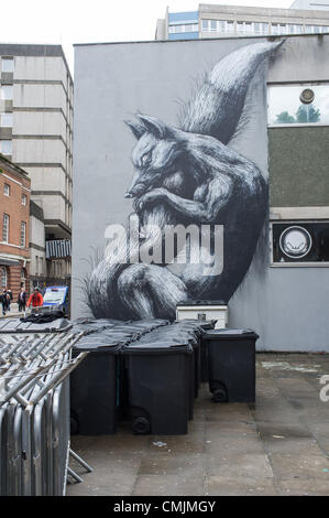 "Bristol, UK. Freitag, 17. August 2012. "See No Evil" street Art Event in Nelson Street, Bristol." Stockfoto