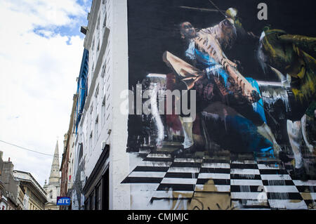 "Bristol, UK. Freitag, 17. August 2012. "See No Evil" street Art Event in Nelson Street, Bristol." Stockfoto