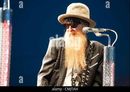 LINCOLN, CA-17. August: ZZ Top führt auf Thunder Valley Casino Resort in Lincoln, Kalifornien am 17. August 2012 Stockfoto