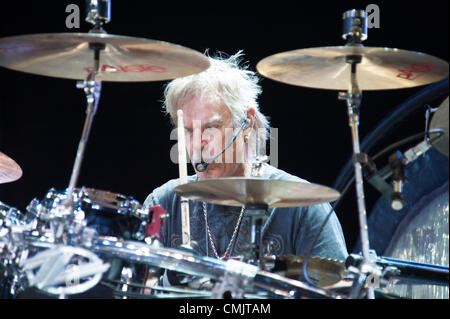 LINCOLN, CA-17. August: ZZ Top führt auf Thunder Valley Casino Resort in Lincoln, Kalifornien am 17. August 2012 Stockfoto