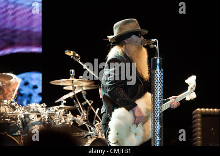 LINCOLN, CA-17. August: ZZ Top führt auf Thunder Valley Casino Resort in Lincoln, Kalifornien am 17. August 2012 Stockfoto