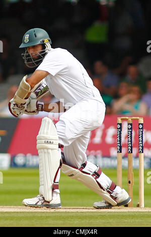 19.08.2012 London, England. Südafrikas Hashim Amla während der dritten Investec Cricket Test Länderspiel zwischen England und Südafrika, spielte an der Lords Cricket Ground: obligatorische Kredit: Mitchell Gunn Stockfoto