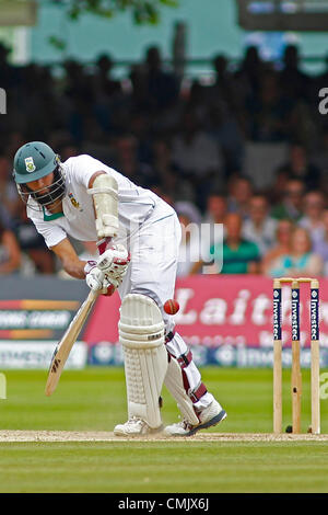 19.08.2012 London, England. Südafrikas Hashim Amla während der dritten Investec Cricket Test Länderspiel zwischen England und Südafrika, spielte an der Lords Cricket Ground: obligatorische Kredit: Mitchell Gunn Stockfoto