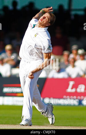 19.08.2012 London, England. Südafrikas Morne Morkel bowling während der dritten Investec Cricket Test Länderspiel zwischen England und Südafrika, spielte an der Lords Cricket Ground: obligatorische Kredit: Mitchell Gunn Stockfoto