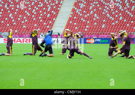 27.06.2012 Warschau, Polen. Schiedsrichter/Beamten training vor dem European Championship Semi Final Spiel zwischen Deutschland und Italien vom Nationalstadion. Stockfoto