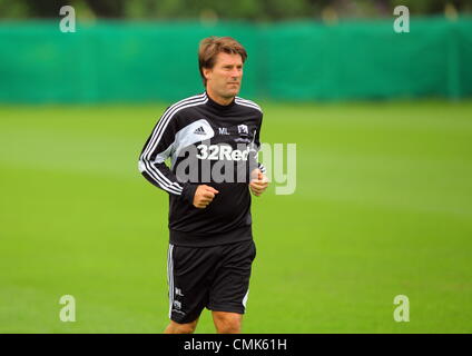 Im Bild: Manager Michael Laudrup. Dienstag, 21. August 2012 Re: Barclays Premier League Seite Swansea City Football Club Training bei Llandarcy, South Wales, UK. Bildnachweis: D Legakis / Alamy Live News Stockfoto