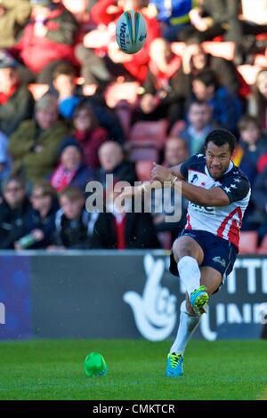 Wrexham, Wales. 3. November 2013. Joseph Paulo (USA &amp; Parramatta Eels) während der Rugby League World Cup Gruppe D Spiel zwischen Wales und den USA aus dem Rennbahn-Stadion. Bildnachweis: Aktion Plus Sport/Alamy Live-Nachrichten Stockfoto