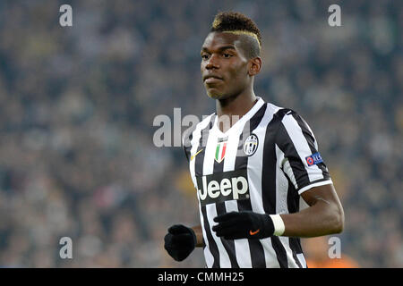 Turin, Italien. 5. November 2013. Pogba während der Champions-League-Spiel zwischen Juventus Turin und Real Madrid, Juventus Stadion am 5. November 2013 in Turin, Italy.Photo: Filippo Alfero/NurPhoto Credit: Filippo Alfero/NurPhoto/ZUMAPRESS.com/Alamy Live News Stockfoto