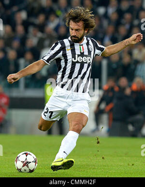 Turin, Italien. 5. November 2013. Pirlo während der Champions-League-Spiel zwischen Juventus Turin und Real Madrid, Juventus Stadion am 5. November 2013 in Turin, Italy.Photo: Filippo Alfero/NurPhoto Credit: Filippo Alfero/NurPhoto/ZUMAPRESS.com/Alamy Live News Stockfoto