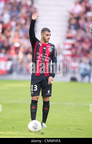 Valentin Eysseric (Nizza), 3. November 2013 - Fußball / Fußball: Französisch "Ligue 1" match zwischen OGC Nizza 1-2 Bordeaux bei Allianz Riviera in Nizza, Frankreich, © Enrico Calderoni/AFLO SPORT/Alamy Live News Stockfoto