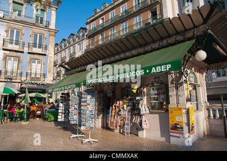 Kiosk am Praça Dos Restauradores Platz Lissabon Portugal Mitteleuropa Stockfoto