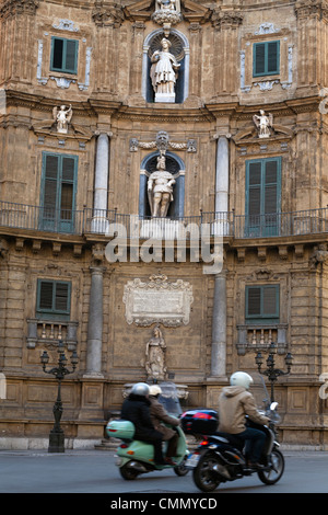 Quattro Canti (vier Ecken), Palermo, Sizilien, Italien, Europa Stockfoto