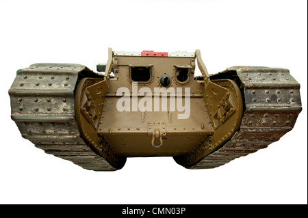 Ein Schneiden von einer schweren Panzer MkV männlichen verwendet von Briten bewaffnet erzwungenen, während WW1 Stockfoto