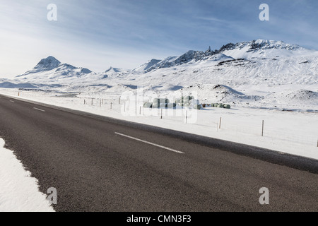 Route 1, Oxnadalsheidi, zwischen Skagafjordur und Eyjafjordur, Island Route 1-National Highway-Ringstraße Stockfoto